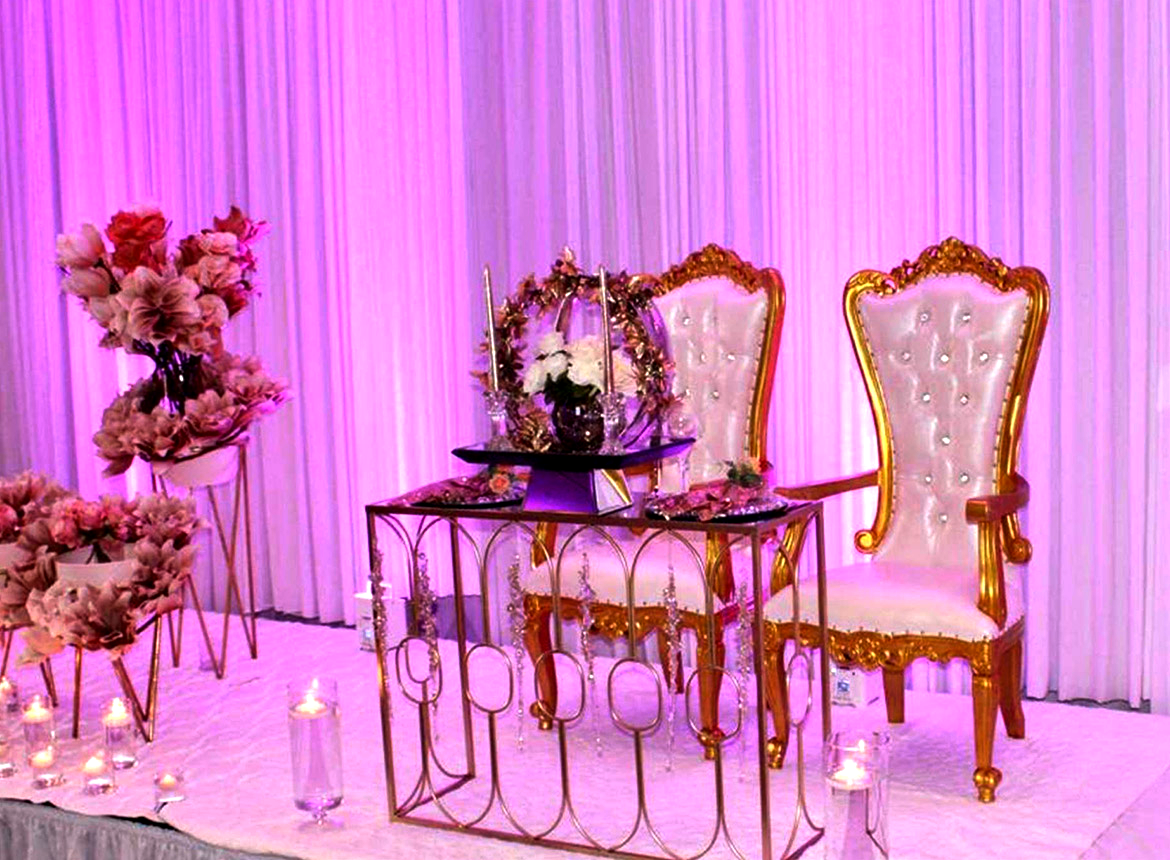 pink decor couple throne chair stage anniversary decor