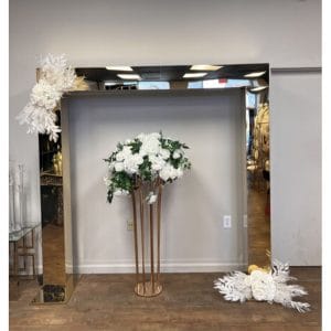 Wedding event decoration square metal gold mirror stainless steel arch backdrop Rental